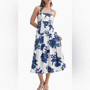 NWOT Mila Mae Blue Floral Halter Dress size L